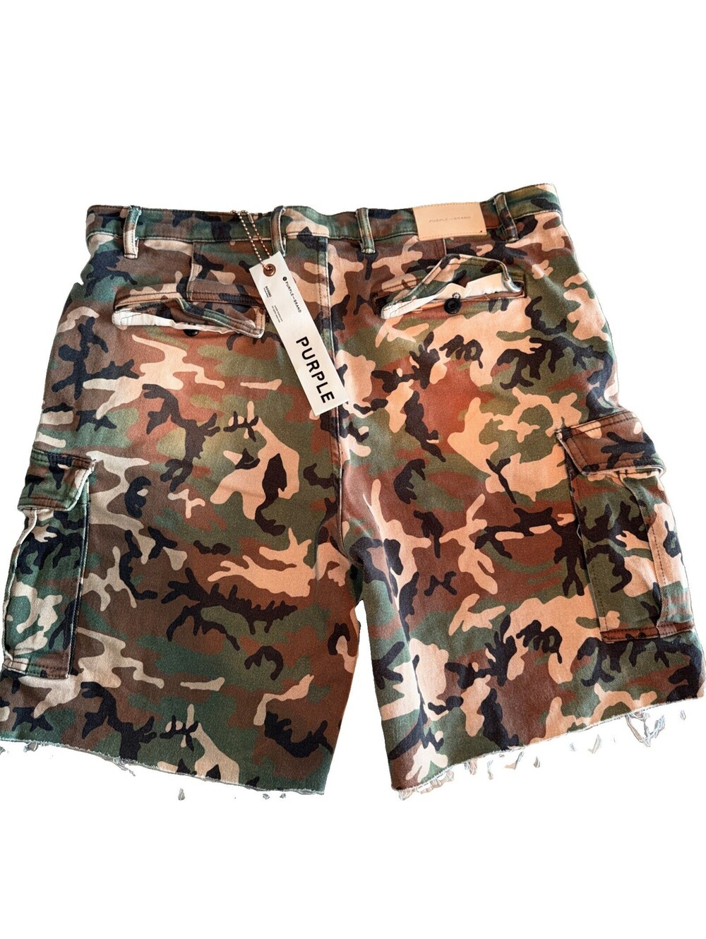 Purple Brand Camo Twill Cargo Men's Shorts P516 Cotton Army XXL 42 42" Tan Green